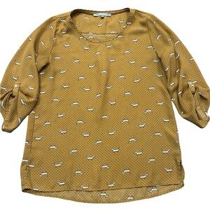 Dachshund Mustard Yellow Polka Dot Top